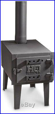 Outdoor Wood Stove Camping Hunting Galvanized Steel Cast Iron Portable Heat Cook