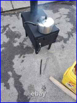 Outdoor Wood Stove Cast Iron Portable Camping Vented Tent Cooking Pipes Included