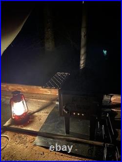 Outdoor Wood Stove Cast Iron Portable Camping Vented Tent Cooking Pipes Included