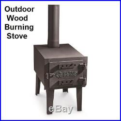 Outdoor Wood Stove Cast Iron Portable Camping with Pipe For Vented Tent Cooking