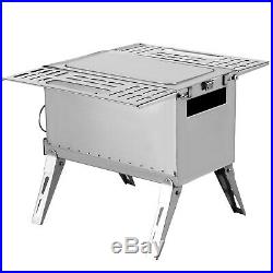 Outdoor Wood Stove SS304 Portable Camping with Pipe For Vented Tent Cooking