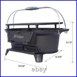 Oval Cast Iron Grill Portable Charcoal Tabletop Cast Iron Skillet Camping Stove Oval Cast Iron Grill Portable Charcoal Tabletop Cast Iron Skillet Camping Stove