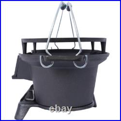 Oval Cast Iron Grill Portable Charcoal Tabletop Cast Iron Skillet Camping Stove Oval Cast Iron Grill Portable Charcoal Tabletop Cast Iron Skillet Camping Stove