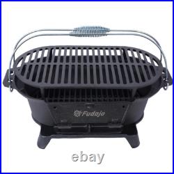 Oval Cast Iron Grill Portable Charcoal Tabletop Cast Iron Skillet Camping Stove Oval Cast Iron Grill Portable Charcoal Tabletop Cast Iron Skillet Camping Stove