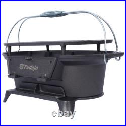Oval Cast Iron Grill Portable Charcoal Tabletop Cast Iron Skillet Camping Stove Oval Cast Iron Grill Portable Charcoal Tabletop Cast Iron Skillet Camping Stove