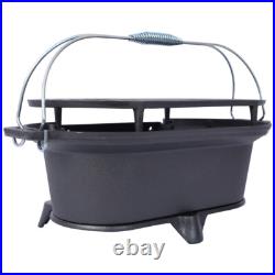 Oval Cast Iron Grill Portable Charcoal Tabletop Cast Iron Skillet Camping Stove Oval Cast Iron Grill Portable Charcoal Tabletop Cast Iron Skillet Camping Stove