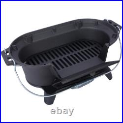 Oval Cast Iron Grill Portable Charcoal Tabletop Cast Iron Skillet Camping Stove Oval Cast Iron Grill Portable Charcoal Tabletop Cast Iron Skillet Camping Stove