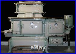 PORCELAIN BARSTOW CAST IRON DUAL FUEL STOVE WithMATCHING FUEL STORAGE BOTTLE STAND