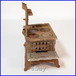 Pair Antique Lancaster Brand Eagle Cast Iron Cook Stove Salesman Sample Large