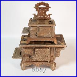 Pair Antique Lancaster Brand Eagle Cast Iron Cook Stove Salesman Sample Large