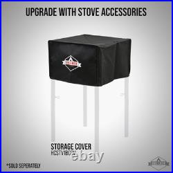 Portable 75,000 BTU Cast Iron Outdoor Gas Stove with Wind Panel & Storage Bag