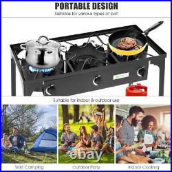 Portable Cast Iron Stove with 3 Burners Easy to Use Safety for Camping Outdoor