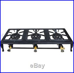 Portable Cooker Outdoor Cooking Camping Triple Burner Cast Iron Stove with 4 Legs