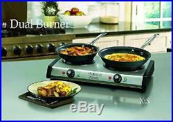 Portable Electric CookTop 2 Burner Stove Cast Iron Countertop RV Camp Appliance