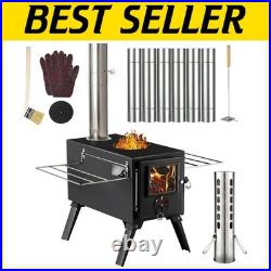 Portable Wood Burning Stove with Detachable Chimney