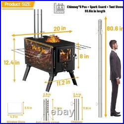 Portable Wood Burning Stove with Detachable Chimney