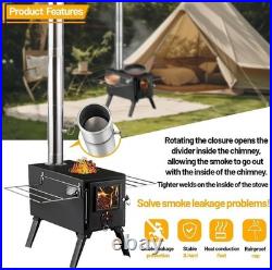 Portable Wood Burning Stove with Detachable Chimney