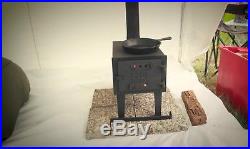 Portable Wood Stove Heat Outdoor Heating Building Cooking Cook Cast Iron Door