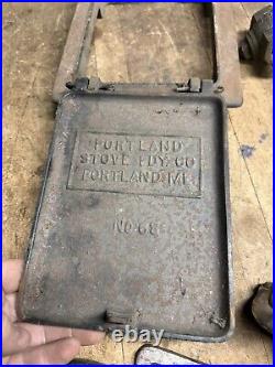 Portland Maine ME Stove FDY Co No 68 Ash Coal Clean Out Chimney Cast Iron Door