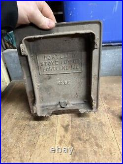 Portland Maine ME Stove FDY Co No 68 Ash Coal Clean Out Chimney Cast Iron Door