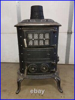 Pot belly stove wood parlor cast iron cabin decor LOOK antique vintage