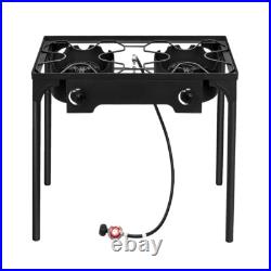 Powerful 150000 BTU Cast Iron Double Burner Camp Stove High-pressure For Outdoor Powerful 150000 BTU Cast Iron Double Burner Camp Stove High-pressure For Outdoor