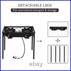 Powerful 150000 BTU Cast Iron Double Burner Camp Stove High-pressure For Outdoor Powerful 150000 BTU Cast Iron Double Burner Camp Stove High-pressure For Outdoor