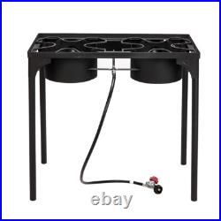 Powerful 150000 BTU Cast Iron Double Burner Camp Stove High-pressure For Outdoor Powerful 150000 BTU Cast Iron Double Burner Camp Stove High-pressure For Outdoor