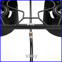 Powerful 150000 BTU Cast Iron Double Burner Camp Stove High-pressure For Outdoor Powerful 150000 BTU Cast Iron Double Burner Camp Stove High-pressure For Outdoor