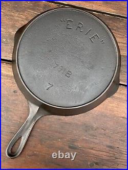 Pre Griswold Erie #7 Third Series Cast Iron Skillet