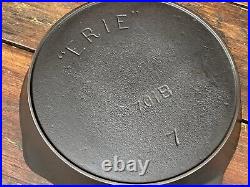 Pre Griswold Erie #7 Third Series Cast Iron Skillet