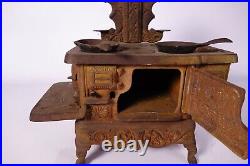 Prize Antique Cast Iron Toy Stove / Salesman Sample with Pots