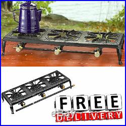 Propane Burner Cast Iron Stove Triple Outdoor Camping Barbecue BBQ Grill Stand