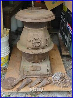 RARE FLORIN NO. 116 Pot Belly Stove Cast Iron Parlor Stove, ALL APART FLORIN PA