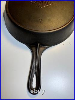 RARE Favorite Piqua Ware Ohio Miami Maimi Diamond Cast Iron Skillet Pan FLAT