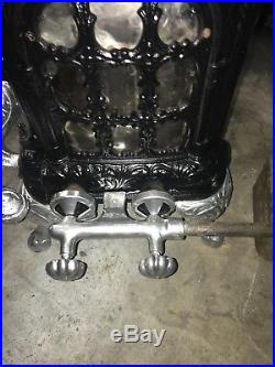 RARE Griswold CLASSIC 3 Ornate Cast Iron Nickle Plate Parlor Stove Orig GAS MINT
