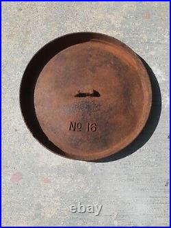 RARE, OLD MARTIN STOVE AND RANGE #16 CAST IRON LID ONLY! FITS A Camp Dutch Oven