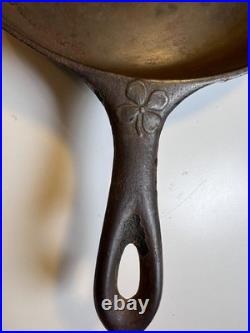 RARE Portland Stove Foundry #8 Cast Iron Skillet Pan Clover Logo MAINE 3.11lb
