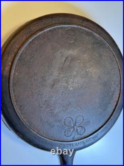 RARE Portland Stove Foundry #8 Cast Iron Skillet Pan Clover Logo MAINE 3.11lb