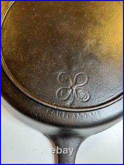 RARE Portland Stove Foundry #8 Cast Iron Skillet Pan Clover Logo MAINE 3.11lb