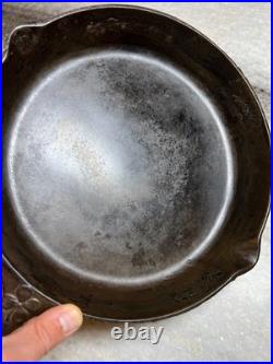 RARE Portland Stove Foundry #8 Cast Iron Skillet Pan Clover Logo MAINE 3.11lb