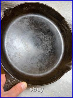 RARE Portland Stove Foundry #8 Cast Iron Skillet Pan Clover Logo MAINE 3.11lb