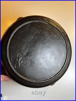 RARE Portland Stove Foundry #8 Cast Iron Skillet Pan Clover Logo MAINE 3.11lb