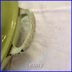 RARE VINTAGE Le Creuset 30 Cast Iron Dutch Oven with Lid in Kiwi Green Imperfect