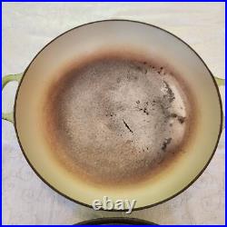 RARE VINTAGE Le Creuset 30 Cast Iron Dutch Oven with Lid in Kiwi Green Imperfect