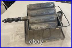 RARE Vintage Gene Goff Cast Iron Corn Dog Iron Maker Flip-Type with Base, Texas