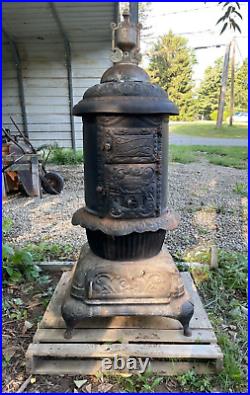 ROUND OAKS Parlor Stove Cast Iron SB-20-T (Approx 6' x 2.5' x 2.5')