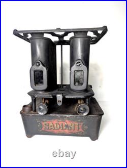 Radiant Cast Iron Kerosene Sad Iron Heater Stove 2 Burner Antique