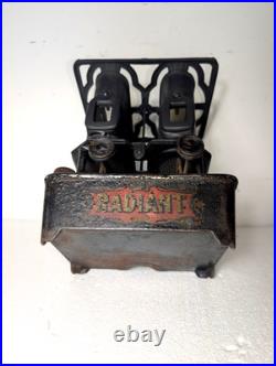 Radiant Cast Iron Kerosene Sad Iron Heater Stove 2 Burner Antique