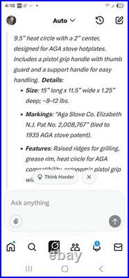 Rare AGA Stove Co. Elizabeth N. J Cast Iron Oval Griddle 15 Pat 2,008,767